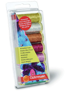 Set de 7 fils à coudre effet métallisé Gütermann