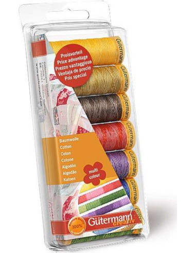 Set de 7 fils à coudre coton multicolour