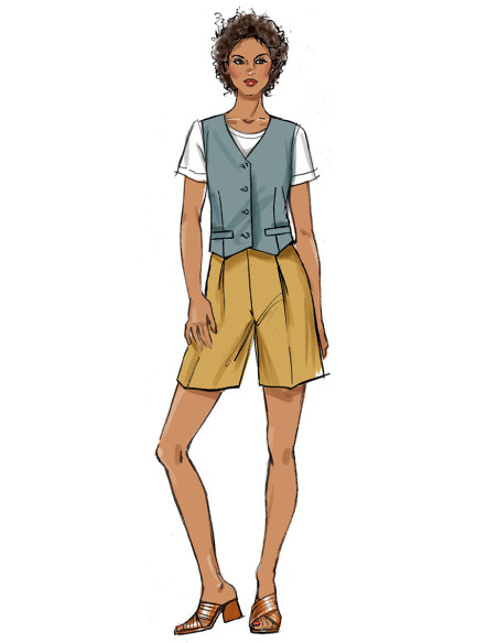 Patron de gilet, pantalon et short - Butterick 6901