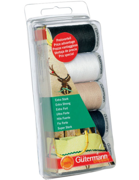 Set de 5 fils à coudre polyester extra-fort Gütermann