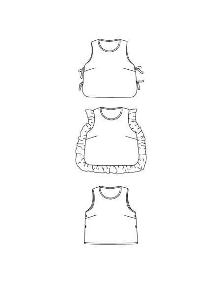 Patron de plastron ou pull sans manches Brisbane - Ikatee