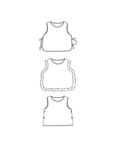 Patron de plastron ou pull sans manches Brisbane kids - Ikatee