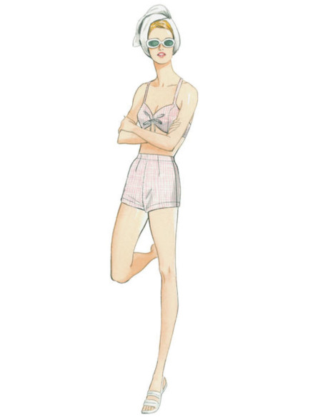 Patron de soutien-gorge, short et surtout - Vogue 9255