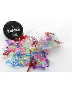 Bocal de 100 pinces à tissus multicolores Rascol 2