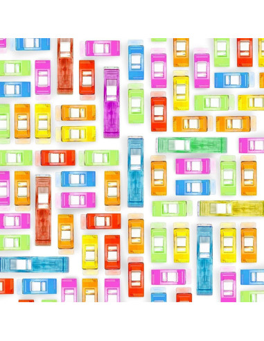 Bocal de 100 pinces à tissus multicolores Rascol