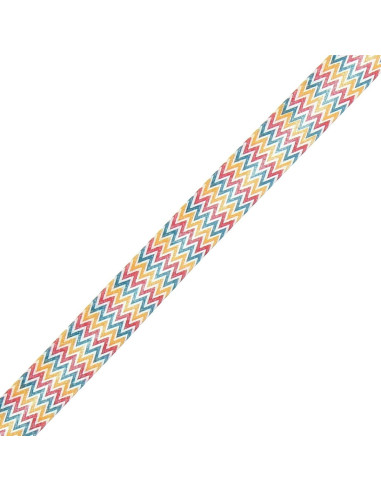 Biais motif chevron - Rouge, jaune et bleu