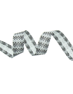 Biais motif chevron - Noir, gris et blanc