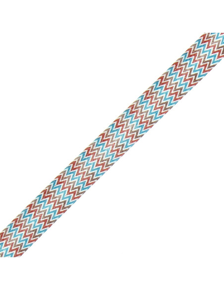Biais motif chevron - Marron, camel et bleu