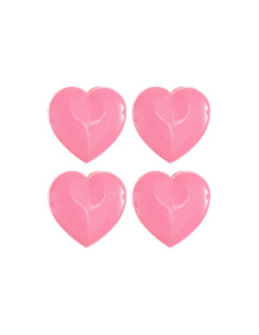 Carte de 4 boutons cœurs - Rose 15 x 15 mm 2