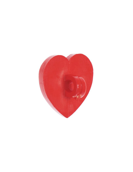 Carte de 4 boutons cœurs - Rouge 15 x 15 mm