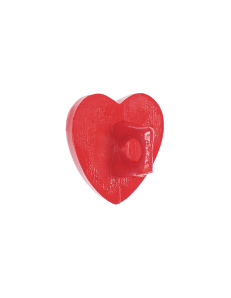 Carte de 6 boutons cœurs - Rouge 11 x 11 mm