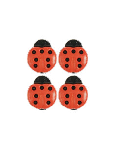 Carte de 4 boutons coccinelle - Rouge 13 x 15 mm 2