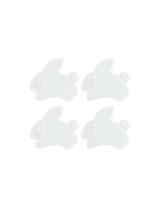 Carte de 4 boutons lapins - Blanc 15 x 13 mm 2