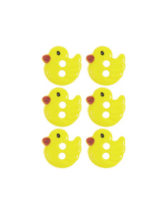 Carte de 6 boutons canards - Jaune 13 x 12 mm 2