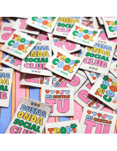 Lot de 6 étiquettes tissées - Fiesta Tropical Mix