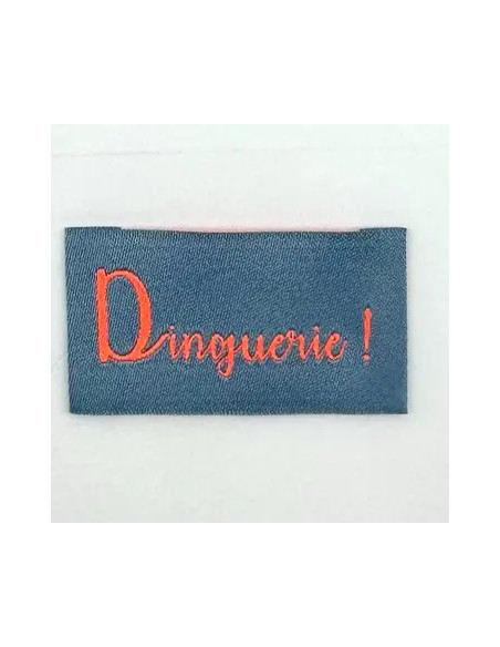 Lot de 5 étiquettes tissées à coudre Dinguerie