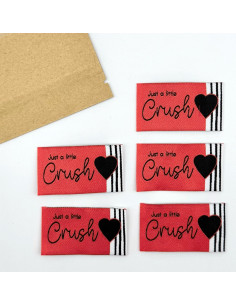 Lot de 5 étiquettes tissées à coudre Just a little crush 2