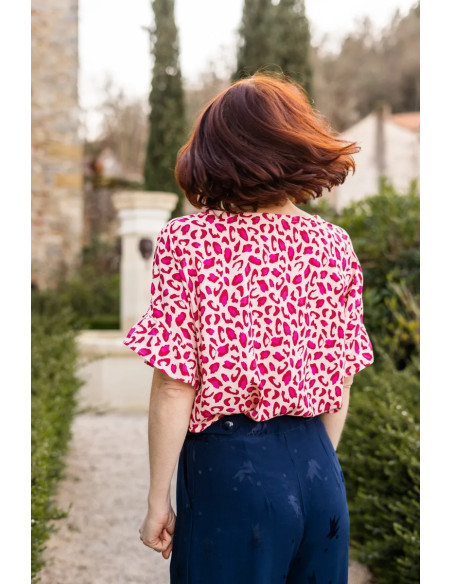 Tissu viscose Bagheera Rouge Grenade - Églantine & Zoé