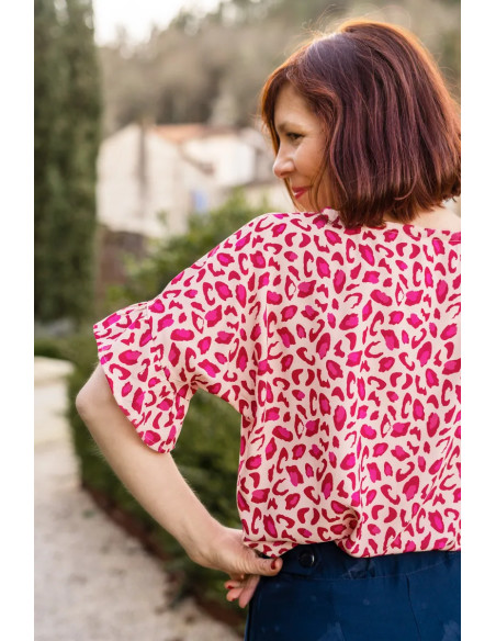 Tissu viscose Bagheera Rouge Grenade - Églantine & Zoé