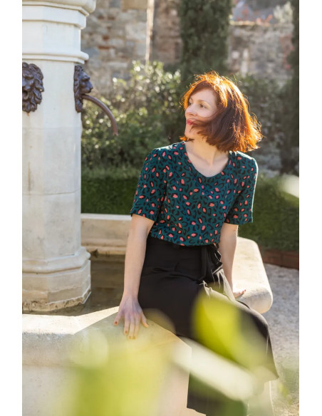 Tissu viscose Bagheera Vert Dark Lagune - Églantine & Zoé