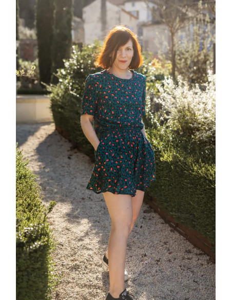 Tissu viscose Bagheera Vert Dark Lagune - Églantine & Zoé