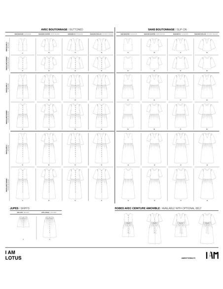 Patron de hauts, robes et jupes Lotus - I am patterns