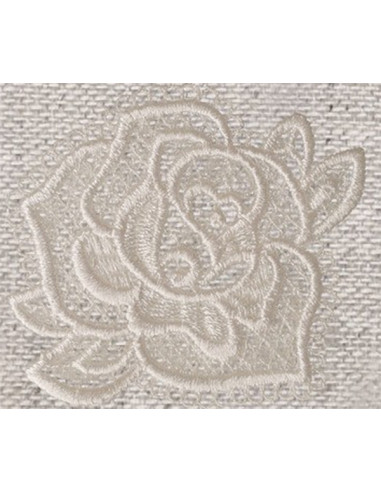 Écusson thermocollant rose dentelle blanche