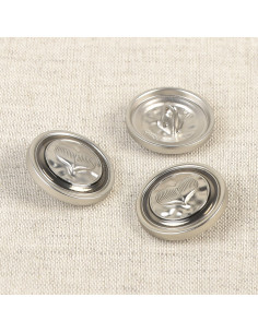 Bouton métal coeur 23 mm - Argent