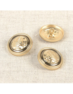Bouton métal cœur 23 mm - Or