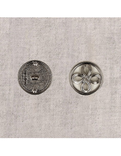 Bouton métal fleur - Argent