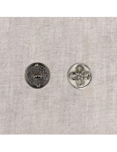Bouton métal fleur - Argent 2