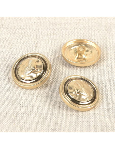 Bouton métal cœur 23 mm - Or