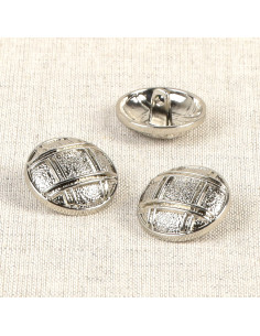 Bouton métal quadrille 20 mm - Argent