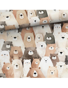 Tissu coton premium - Ours en peluche