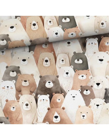 Tissu coton premium - Ours en peluche