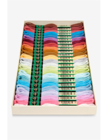 Coffret de 24 échevettes de fil retors mat canevas DMC
