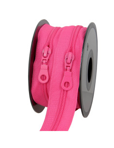 Rouleau de 5 mètres de fermeture nylon 5 mm avec tirettes - Fuchsia