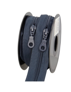 Rouleau de 5 mètres de fermeture nylon 5 mm avec tirettes - Ardoise