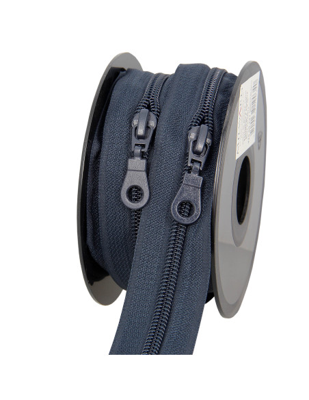 Rouleau de 5 mètres de fermeture nylon 5 mm avec tirettes - Ardoise