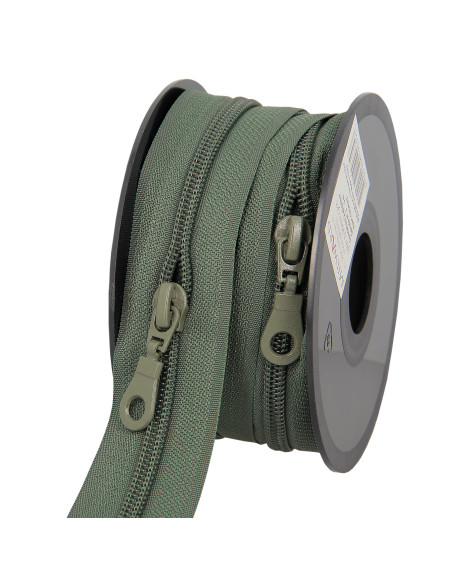 Rouleau de 5 mètres de fermeture nylon 5 mm avec tirettes - Vert