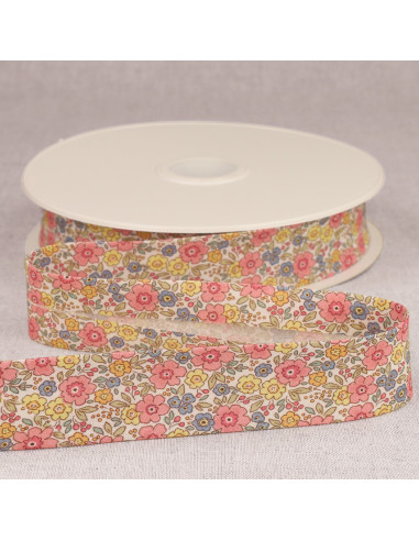 Biais Fleurette - Rose