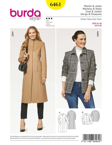 Patron de manteau et veste - Burda 6461