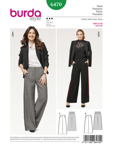 Patron de pantalon - Burda 6470