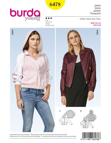 Patron de veste - Burda 6478