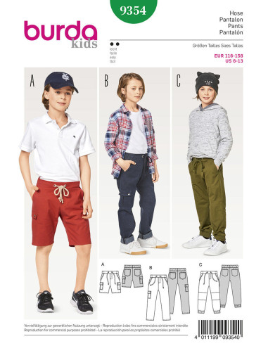 Patron de pantalon - Burda 9354