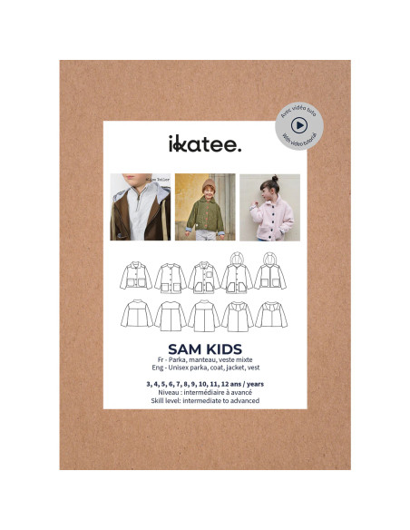 Patron de parka, manteau et veste mixte Sam Kids - Ikatee