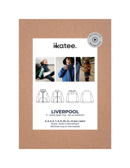Patron de sweat zippé mixte Liverpool - Ikatee