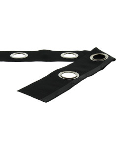 Bande à oeillets argent mat - Noir