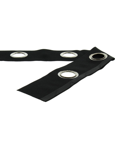 Bande à oeillets argent mat - Noir