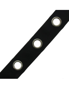 Bande à oeillets argent mat - Noir 2